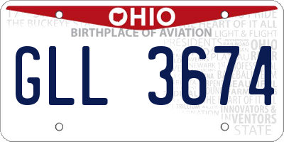 OH license plate GLL3674