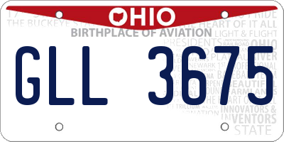 OH license plate GLL3675