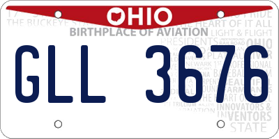 OH license plate GLL3676