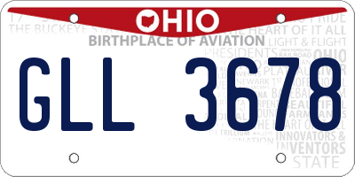 OH license plate GLL3678