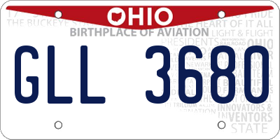 OH license plate GLL3680