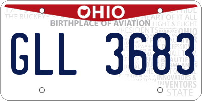 OH license plate GLL3683