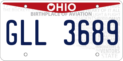 OH license plate GLL3689