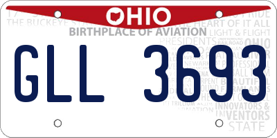 OH license plate GLL3693