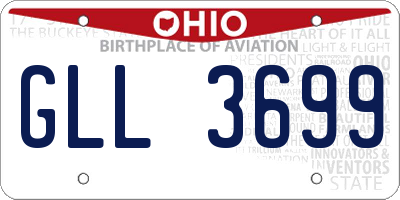 OH license plate GLL3699