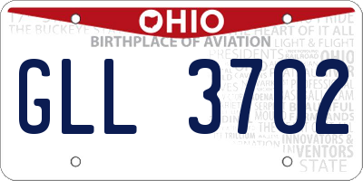 OH license plate GLL3702