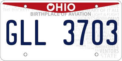 OH license plate GLL3703