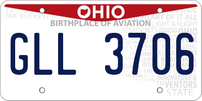OH license plate GLL3706