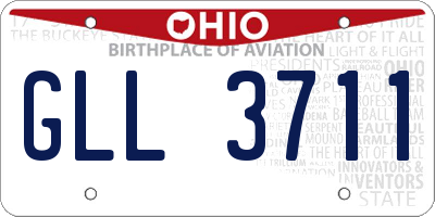 OH license plate GLL3711