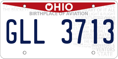 OH license plate GLL3713