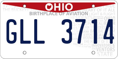 OH license plate GLL3714