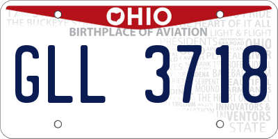 OH license plate GLL3718