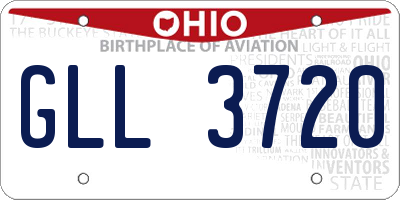 OH license plate GLL3720