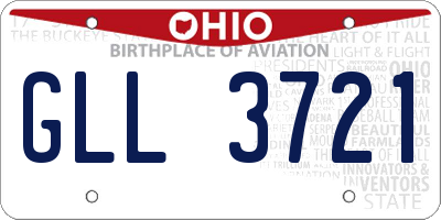 OH license plate GLL3721