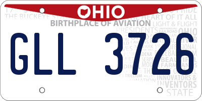 OH license plate GLL3726