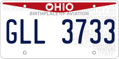 OH license plate GLL3733