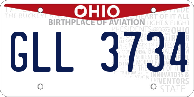 OH license plate GLL3734