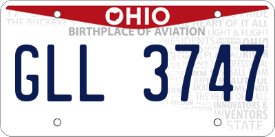 OH license plate GLL3747