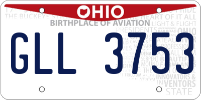 OH license plate GLL3753