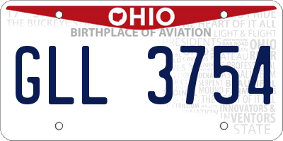 OH license plate GLL3754
