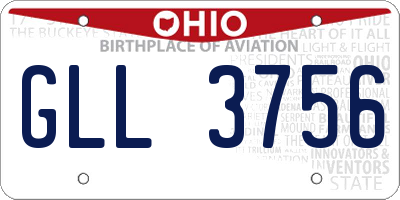 OH license plate GLL3756