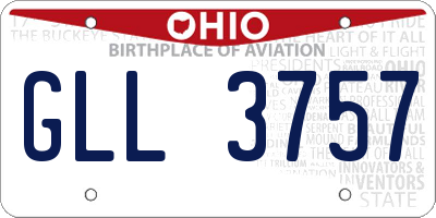 OH license plate GLL3757