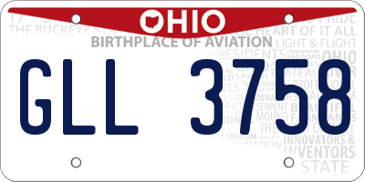 OH license plate GLL3758