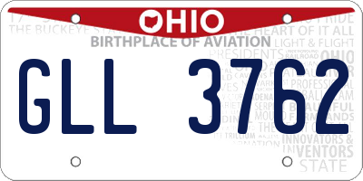 OH license plate GLL3762