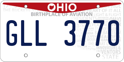 OH license plate GLL3770