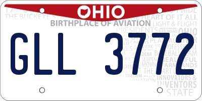 OH license plate GLL3772