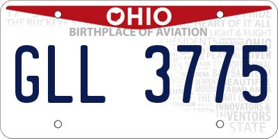 OH license plate GLL3775