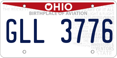 OH license plate GLL3776