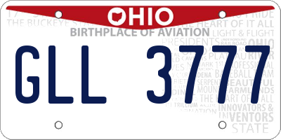 OH license plate GLL3777