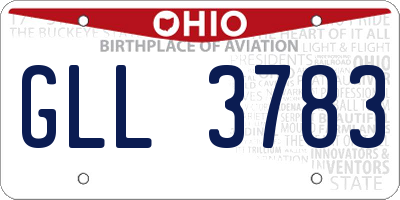 OH license plate GLL3783