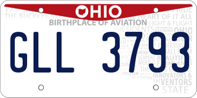 OH license plate GLL3793