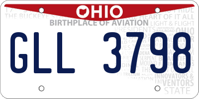 OH license plate GLL3798