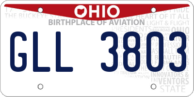 OH license plate GLL3803