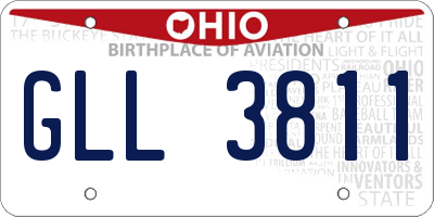 OH license plate GLL3811