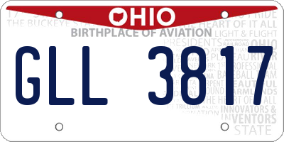 OH license plate GLL3817