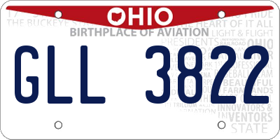 OH license plate GLL3822