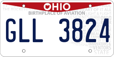 OH license plate GLL3824