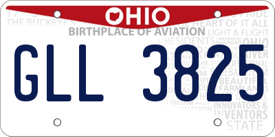 OH license plate GLL3825