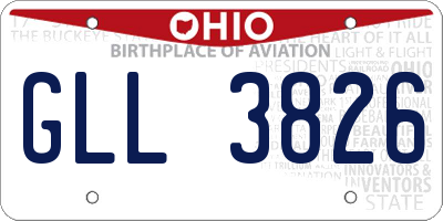 OH license plate GLL3826