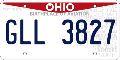 OH license plate GLL3827