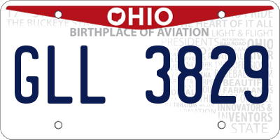 OH license plate GLL3829