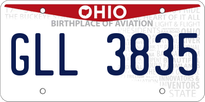 OH license plate GLL3835