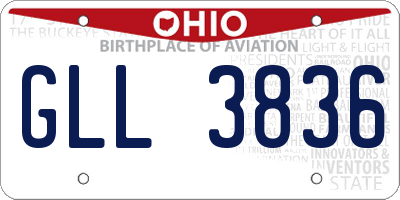 OH license plate GLL3836