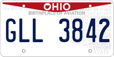 OH license plate GLL3842