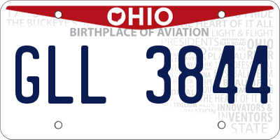 OH license plate GLL3844