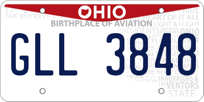 OH license plate GLL3848